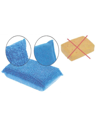 Eponge microfibre bleue - Lot de 2