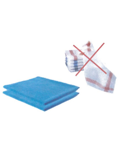 Torchon microfibre bleu 50 x 60 cm - Lot de  2