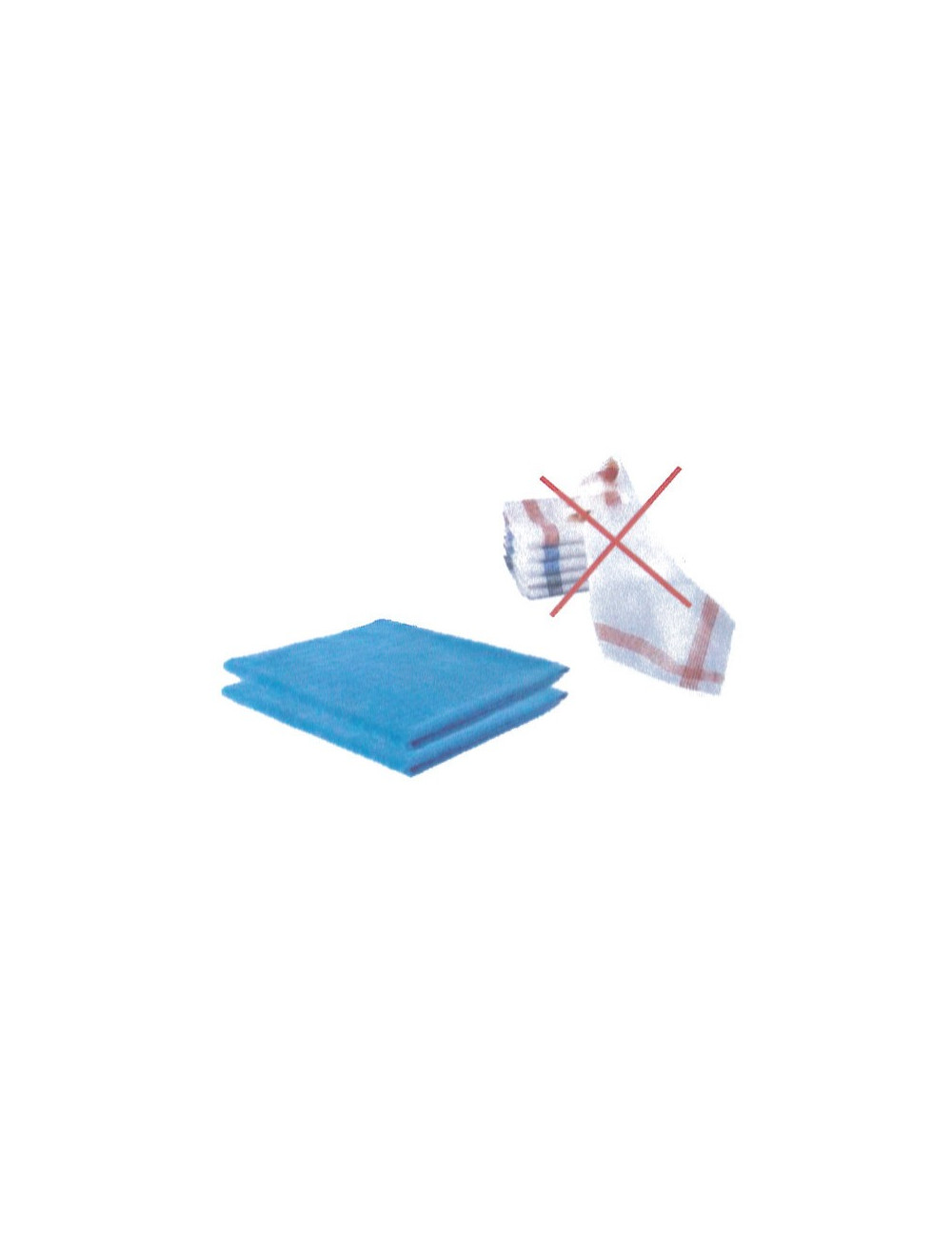 Torchon microfibre bleu 50 x 60 cm - Lot de 5 x 2 U.