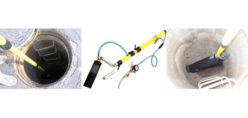 Lance télescopique spécifique pour l’installation d’obturateur dans canalisation
